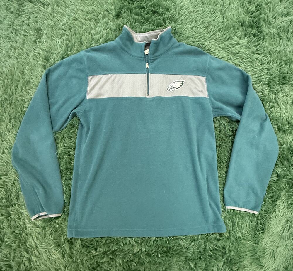 Philadelphia Eagles NFL Team Apparel 1/4 Zip Fleece Pullover Adult S/CH Teal